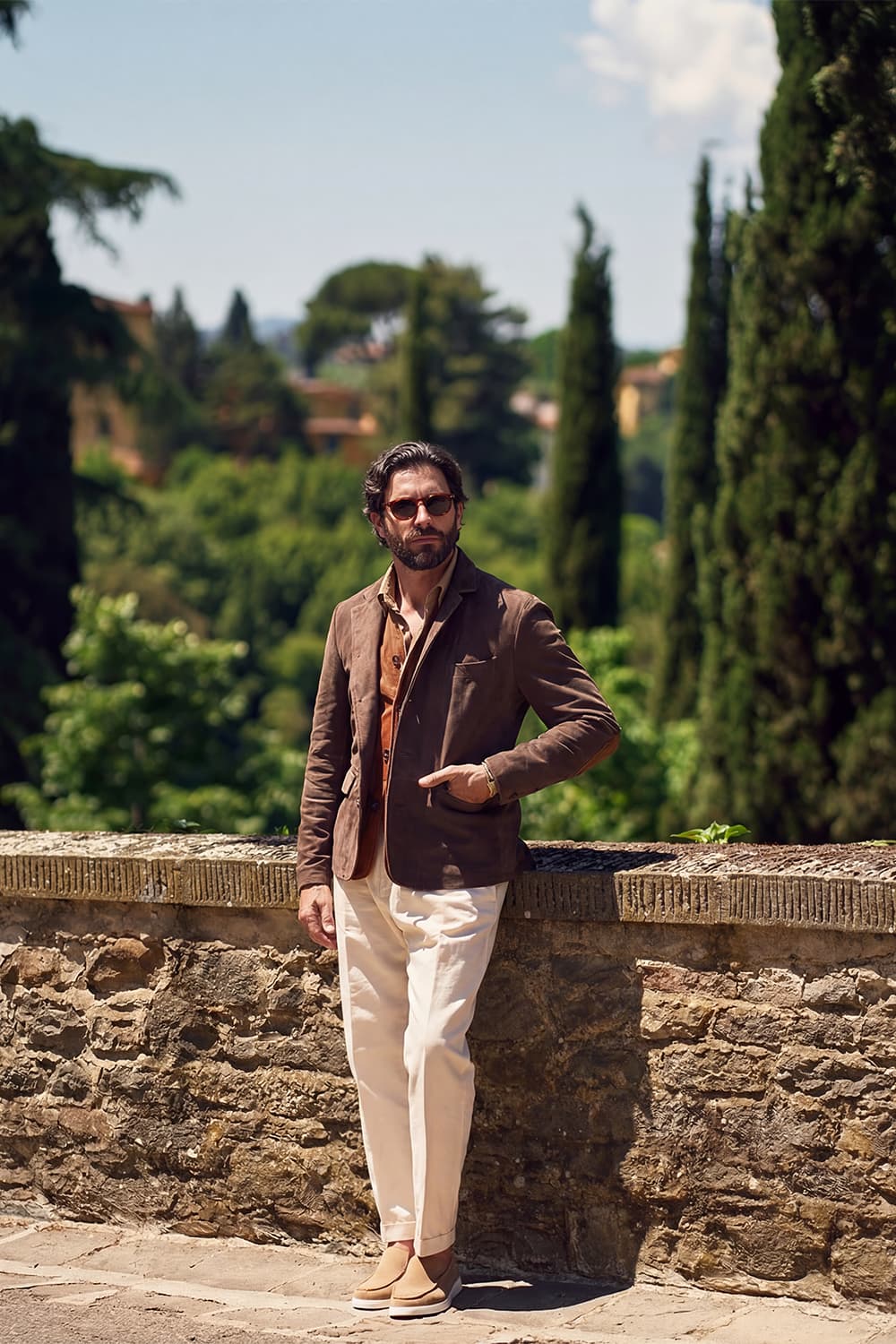 Renga Nabuk Bicolore giacca uomo 100% vera pelle Made in Italy - Barone Firenze