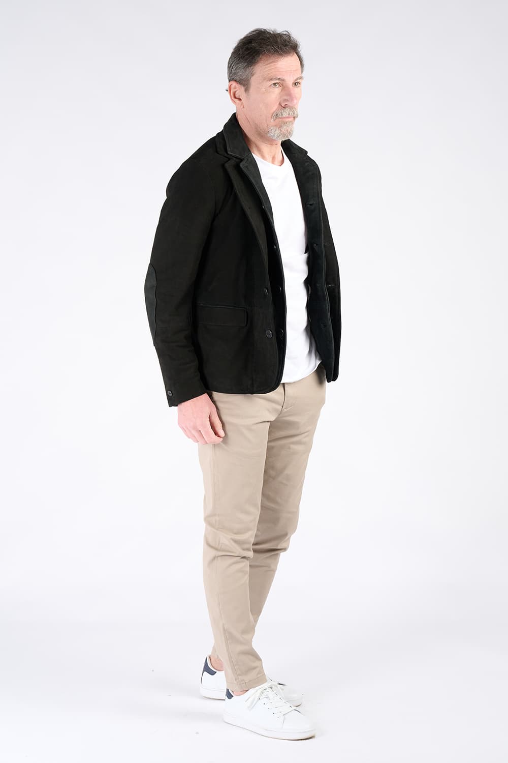 Giacca Renga nera 100% vera pelle Made in Italy - Barone Firenze