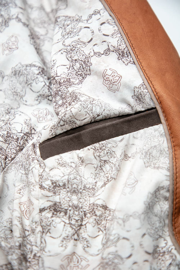 Renga Nabuk Bicolore giacca uomo 100% vera pelle Made in Italy - Barone Firenze