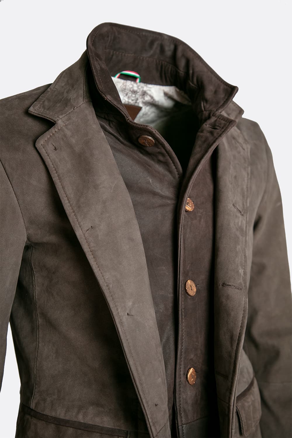 Renga Nabuk tdm giacca uomo 100% vera pelle Made in Italy - Barone Firenze