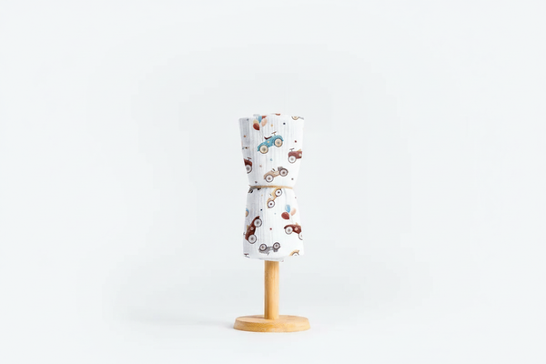 Children's Premium Muslin Tetra Diaper 65x65cm - Retro Vehicles