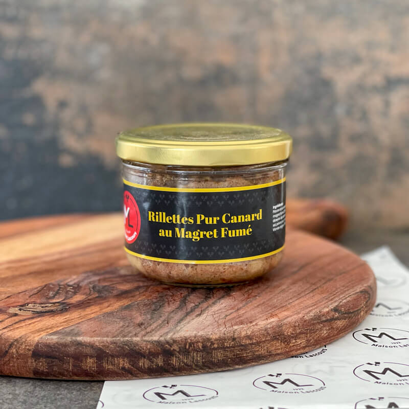 Rillettes de canard avec poitrine de canard fumée