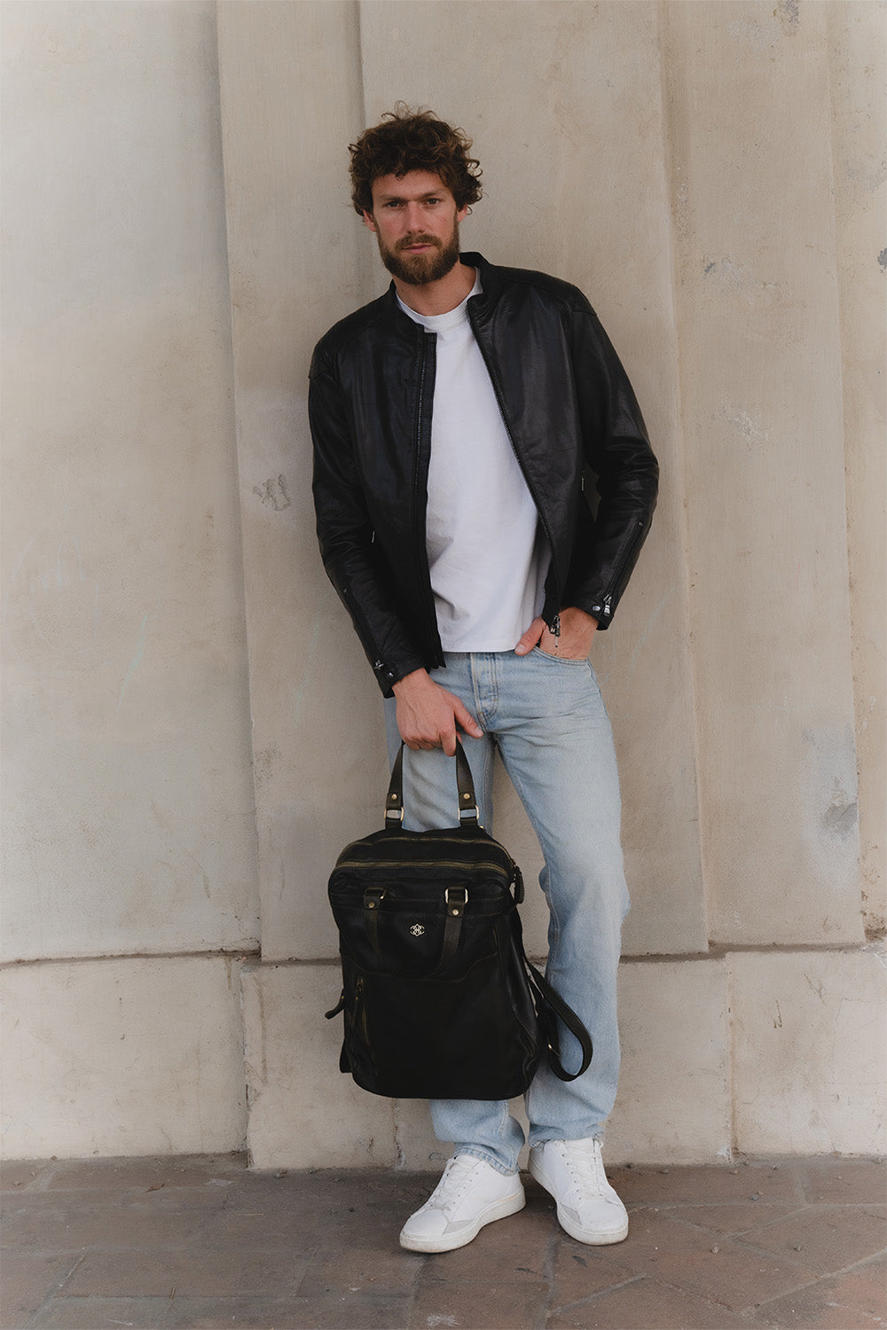 Roby giacca uomo e Zaino Bolgheri 100% vera pelle Made in Italy - Barone Firenze