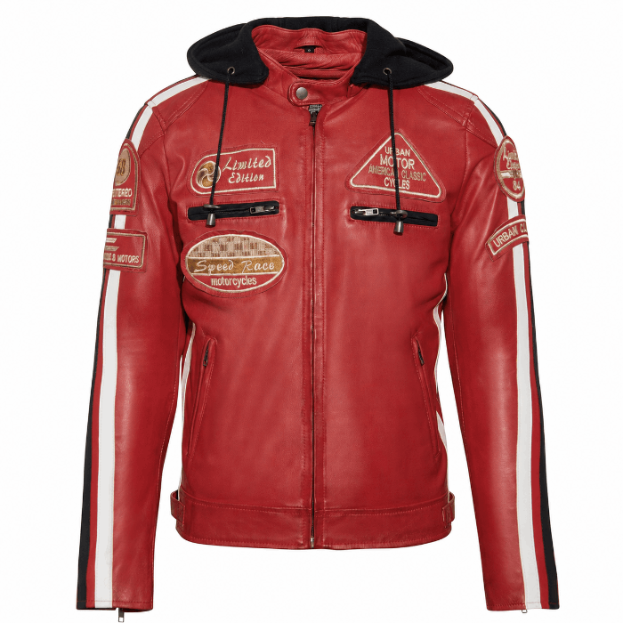 rode heren motorjas