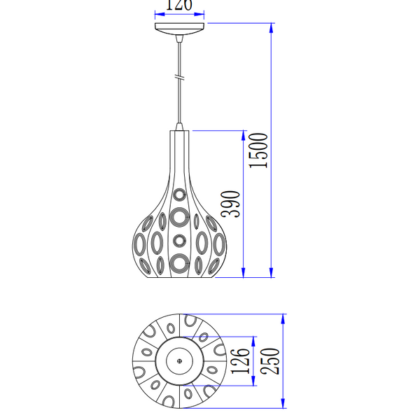 Detail van de zwarte Rolo hanglamp met een klassiek design.