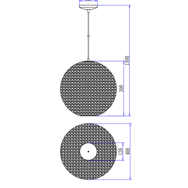 Bijzondere detailfoto van de zwarte Rolo hanglamp. Deze eyecatcher voegt een luxe touch toe aan jouw interieur.