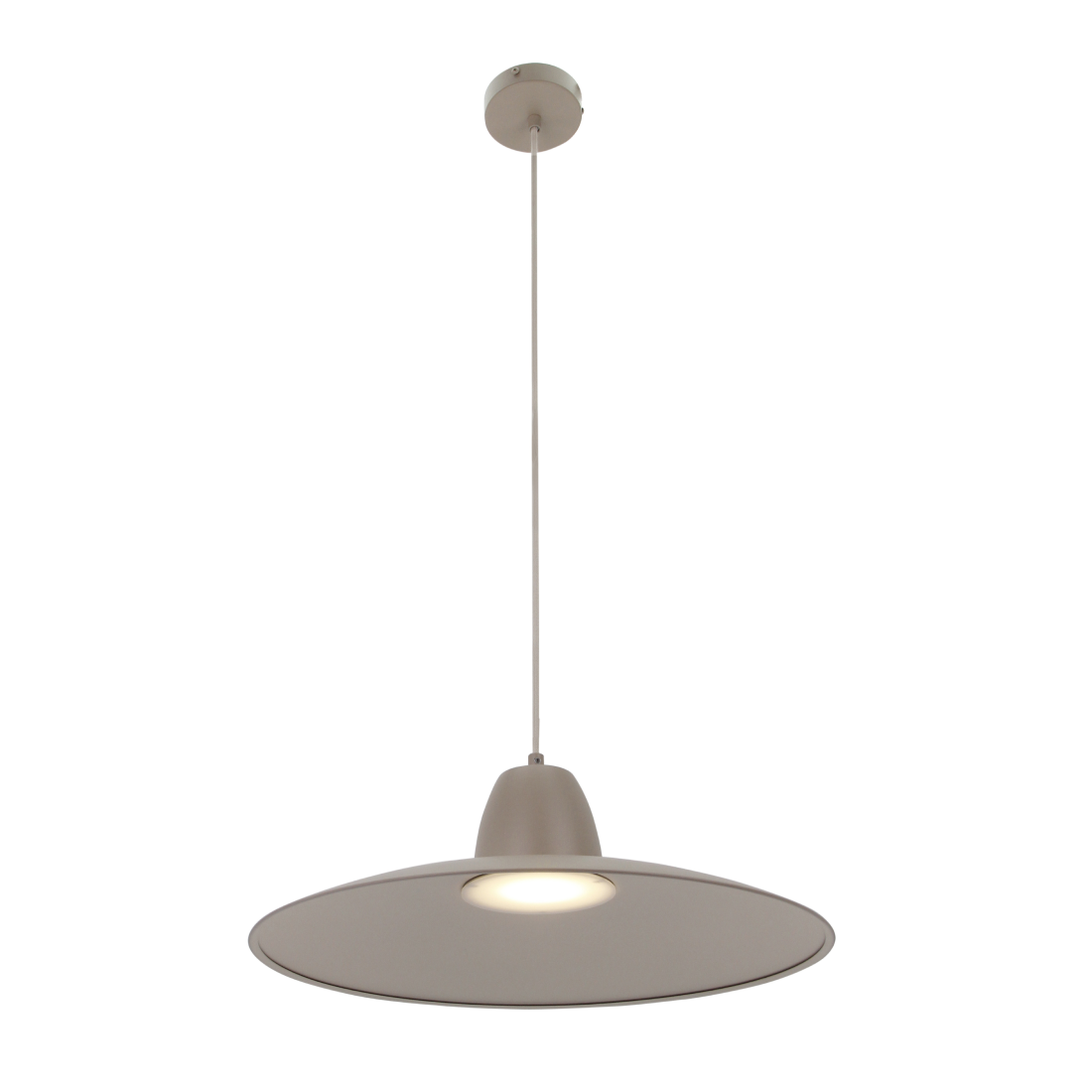 Deze hanglamp in crème heeft een robuuste industriële uitstraling. Perfect voor sfeervolle verlichting boven de eettafel.