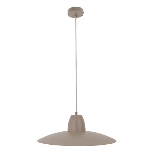 Detail van de Mantua hanglamp in crème met industriële uitstraling.