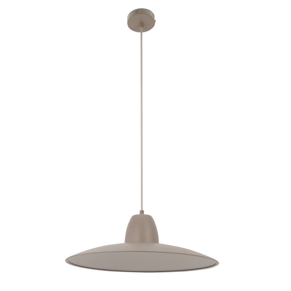 Detaillistische close-up van de crèmekleurige Mantua hanglamp. Perfect voor een industriële sfeer in je interieur.