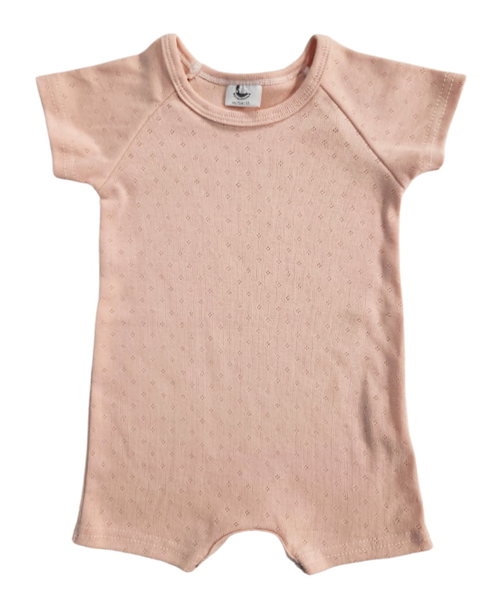 Breathable Short Sleeve Romper - Pink