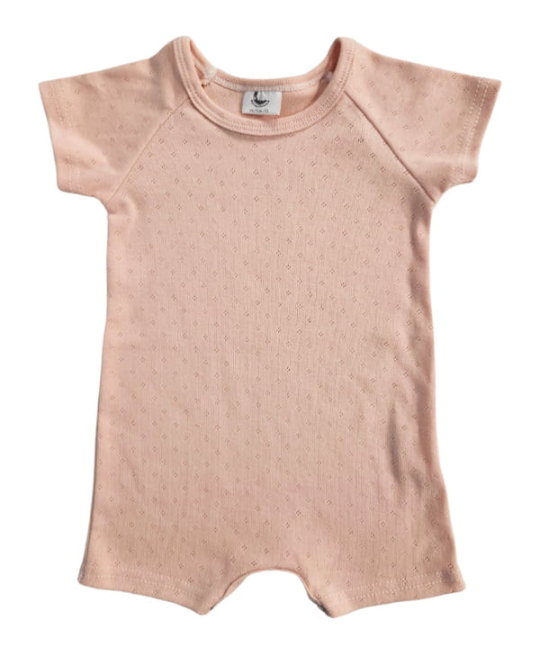 Breathable Short Sleeve Romper - Pink