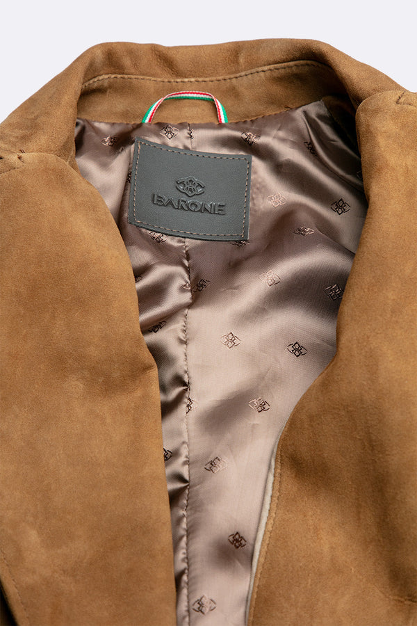 Blazer Rose Camoscio giacca donna 100% vera pelle Made in Italy - Barone Firenze
