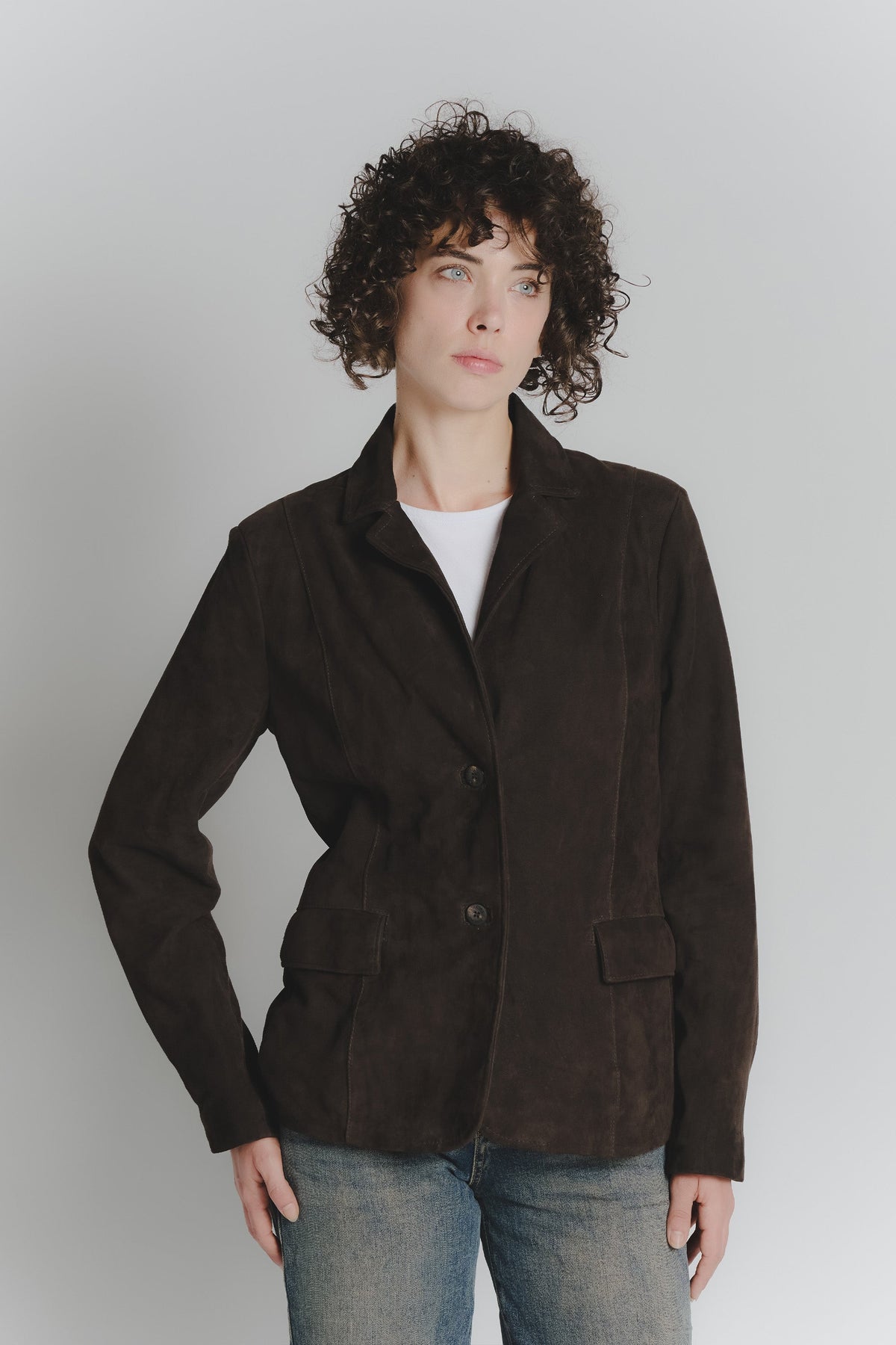 Rose Suede Blazer v temno rjavi barvi