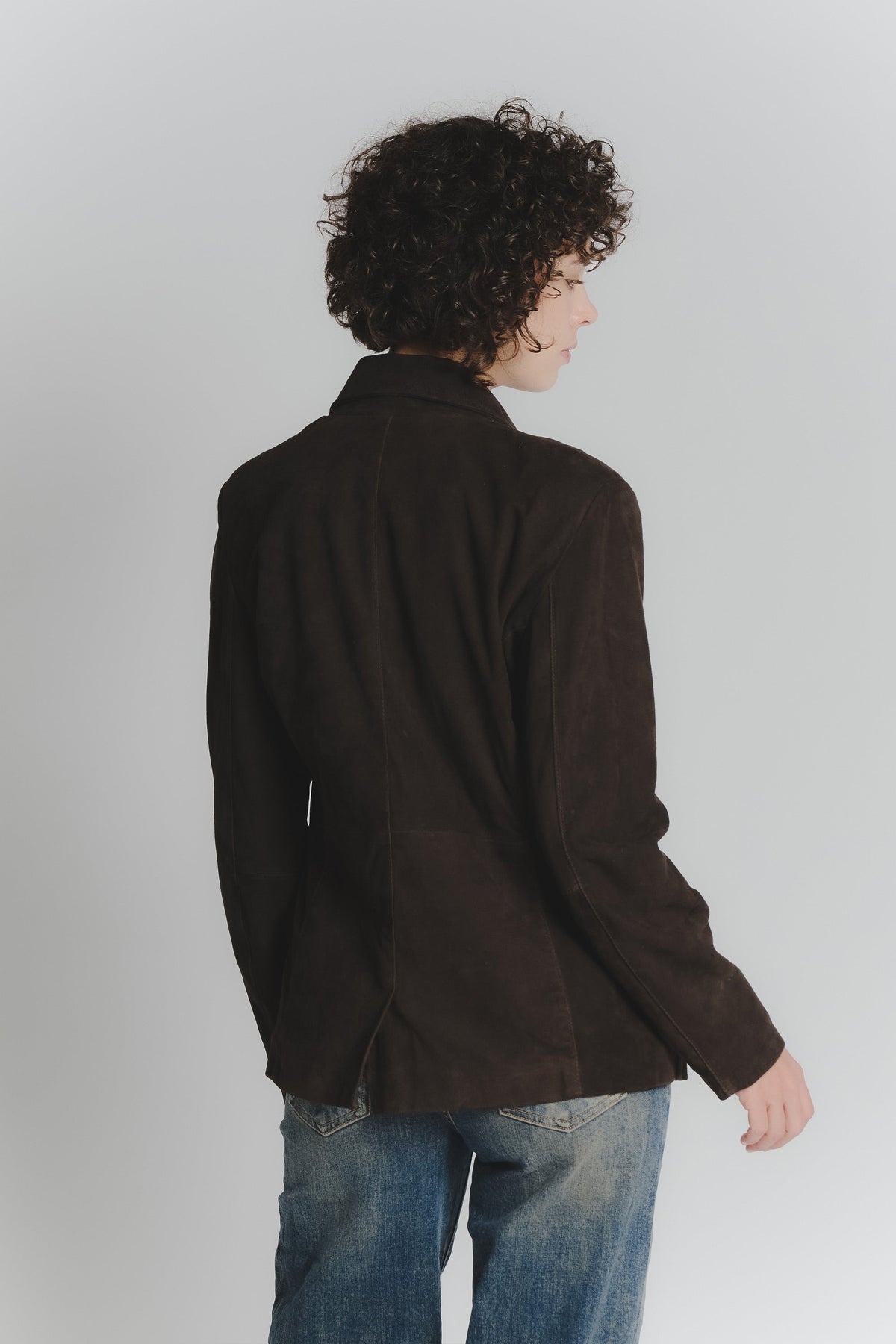 Rose Suede Blazer v temno rjavi barvi