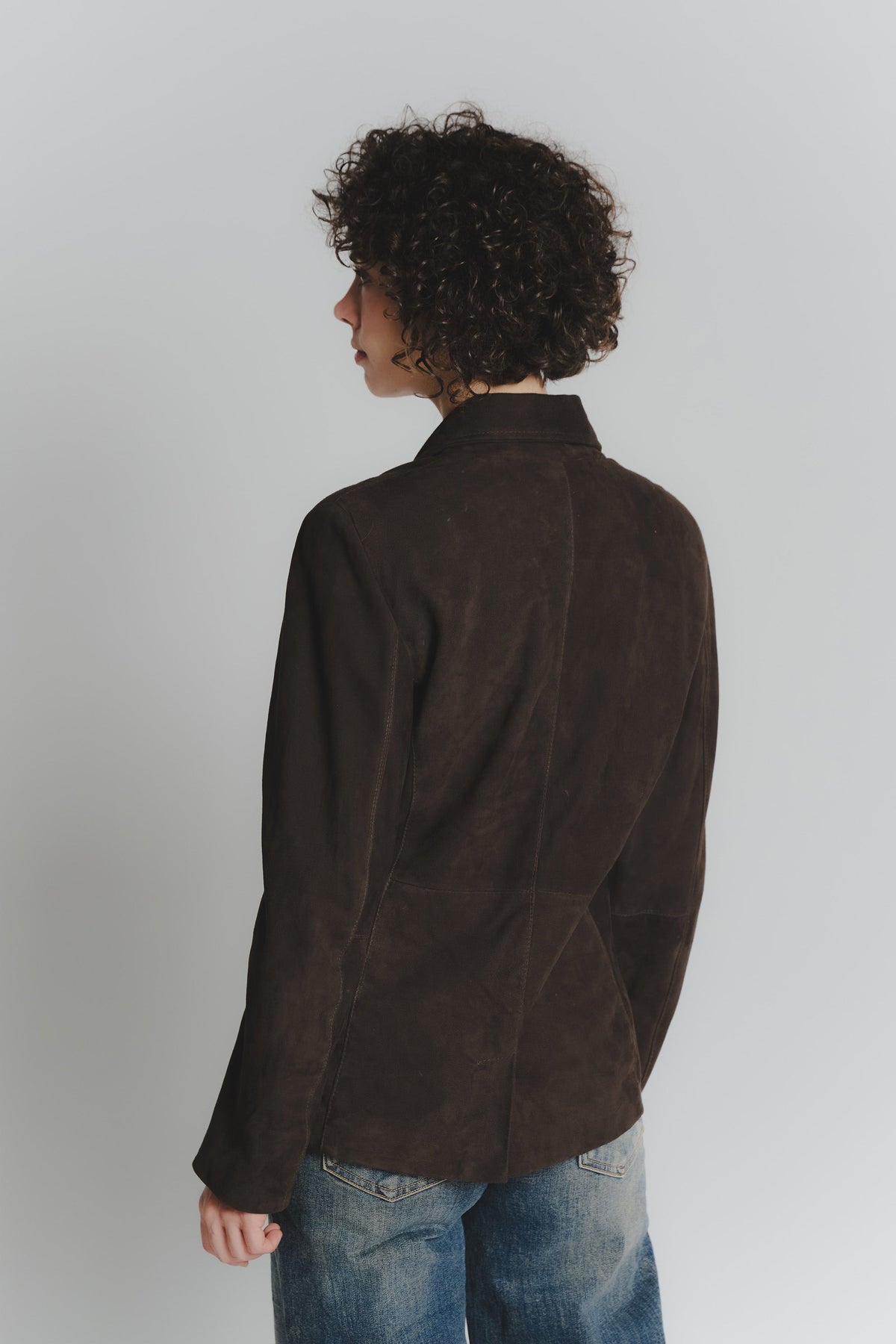 Rose Suede Blazer v temno rjavi barvi