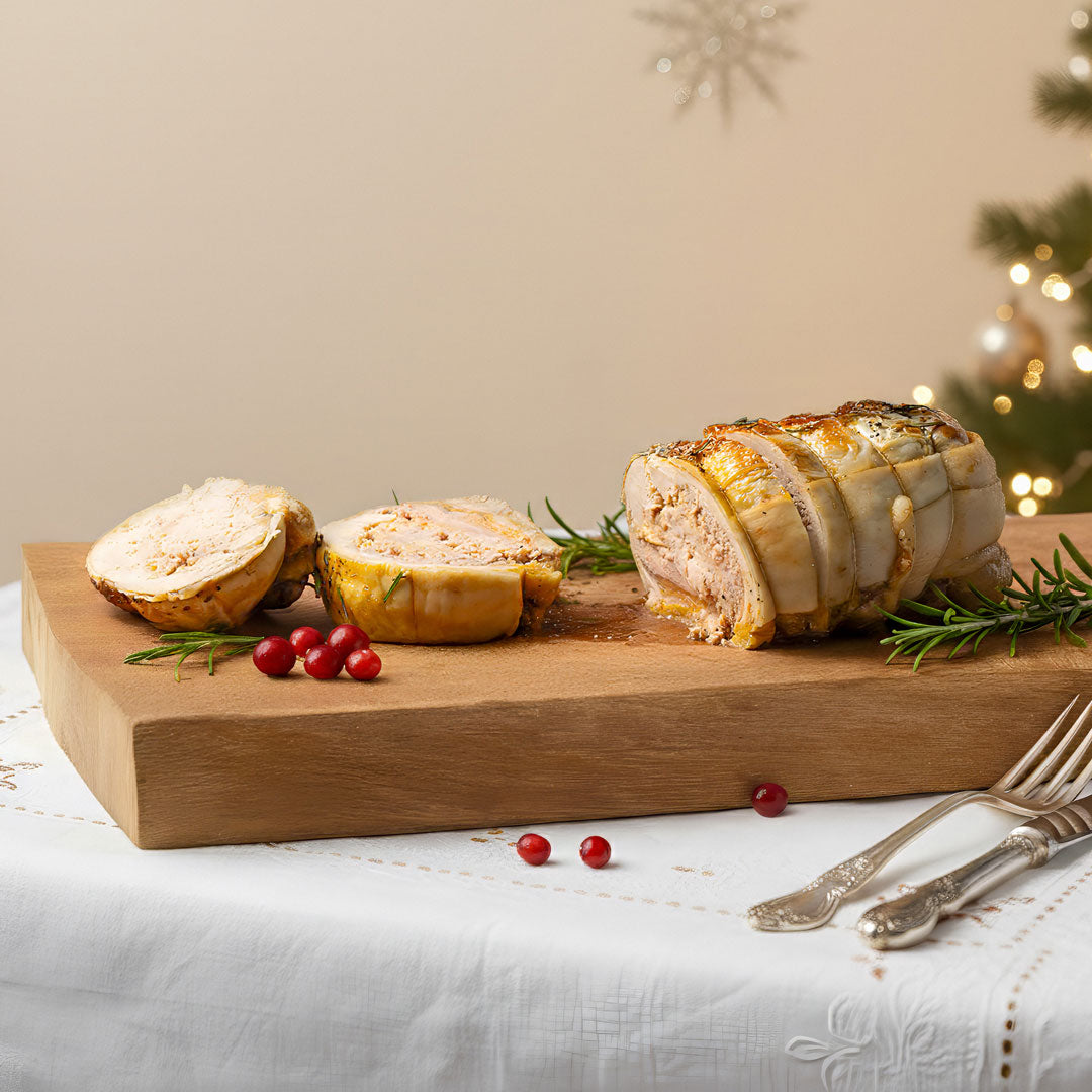 Pre-cooked Capon Roast Stuffed with Forest Mushrooms (Half Capon)