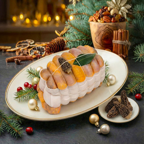 Stuffed Guinea Fowl Roast with Morels