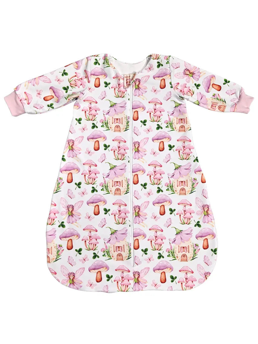 Cotton Sleeping Bag with Sleeves - Lilac Forest Fairy