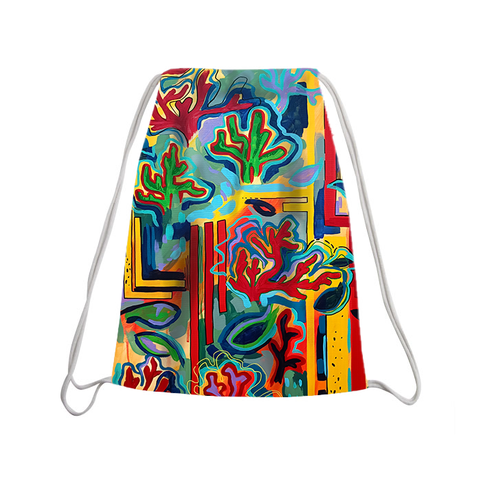 Drawstring backpack - Mexico corals