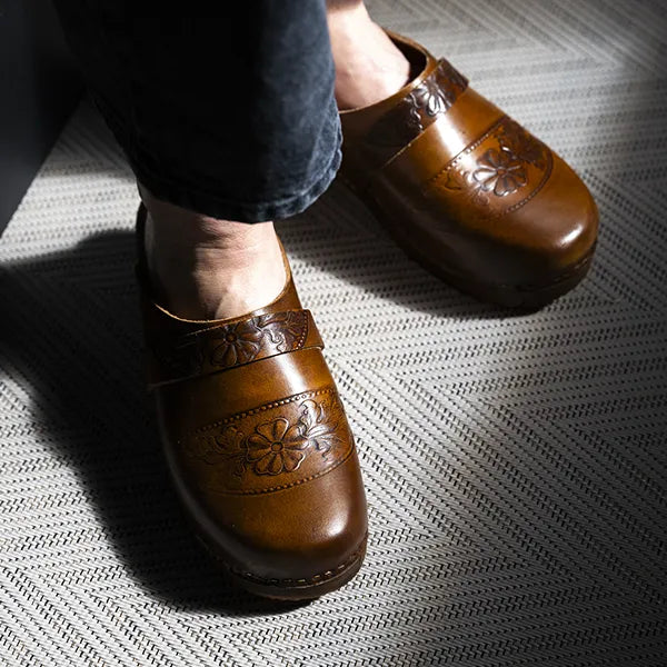 sabot cuir chocolat