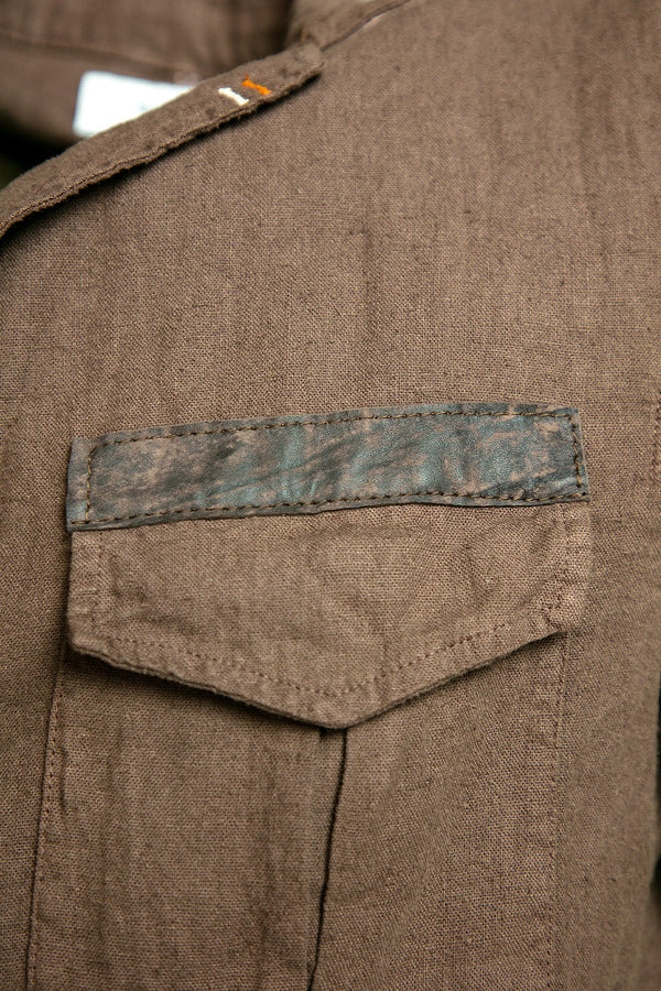 Chaqueta Safari de Lino Chocolate