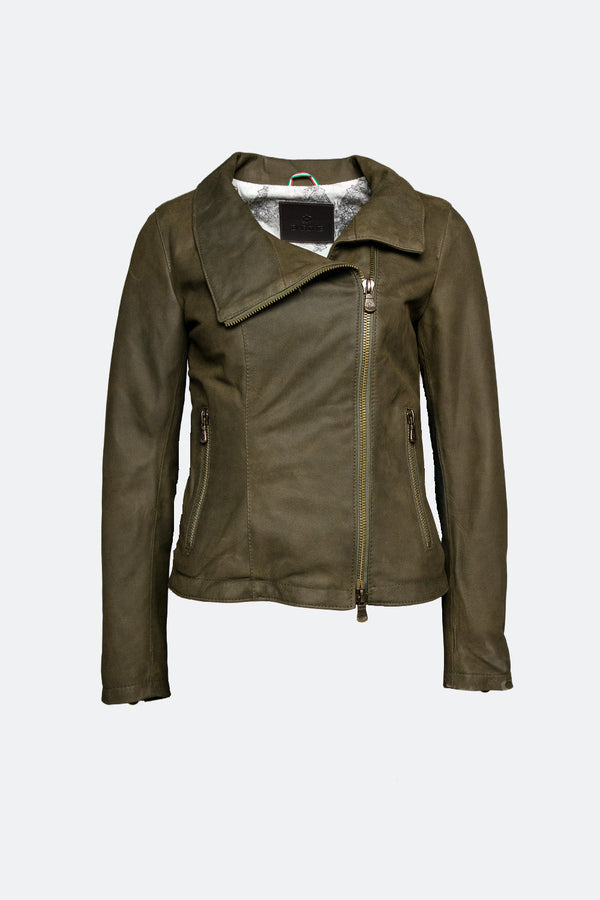 Sally Bis Oleato giacca donna 100% vera pelle Made in Italy - Barone Firenze