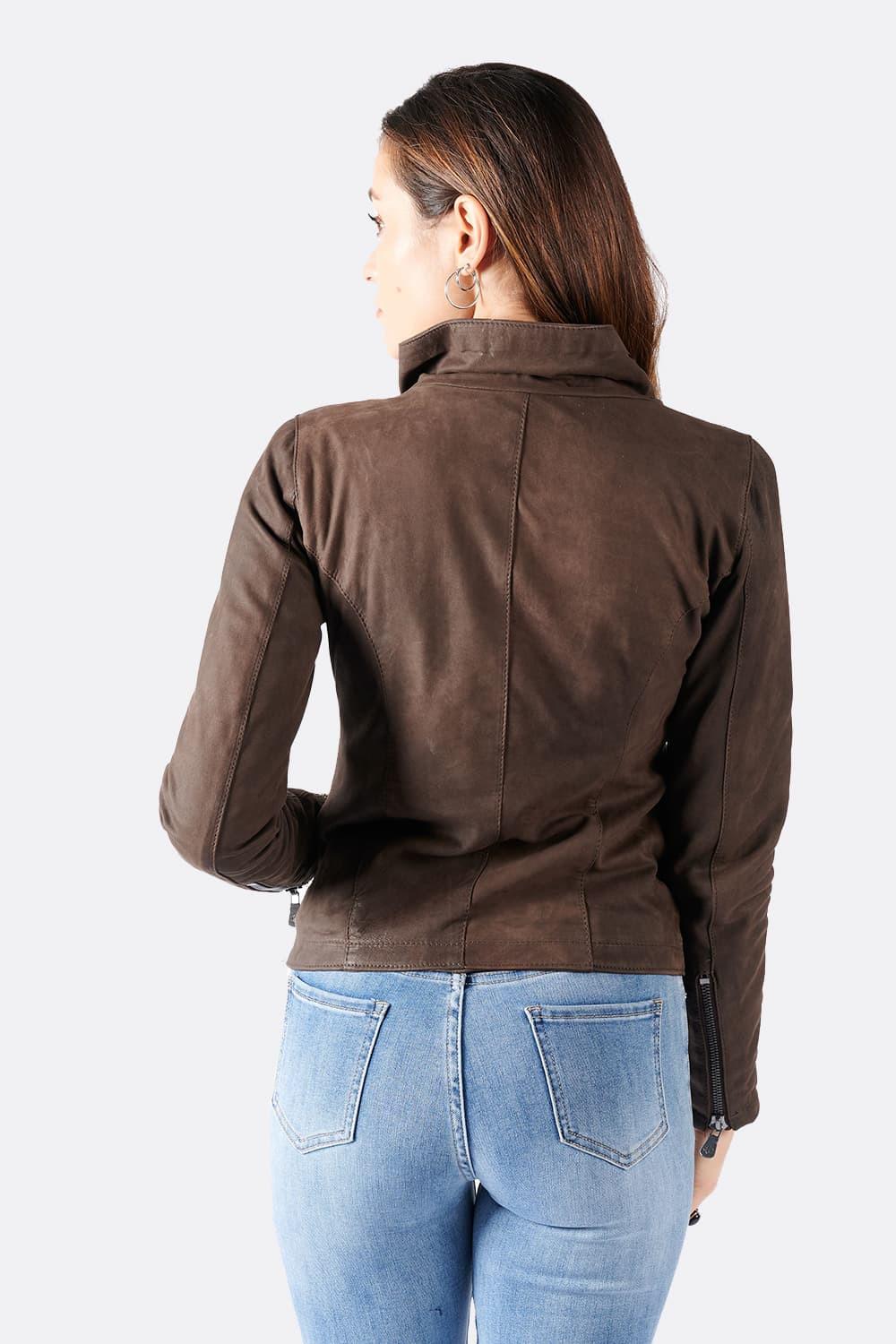 Sally Bis Oleato giacca donna 100% vera pelle Made in Italy - Barone Firenze