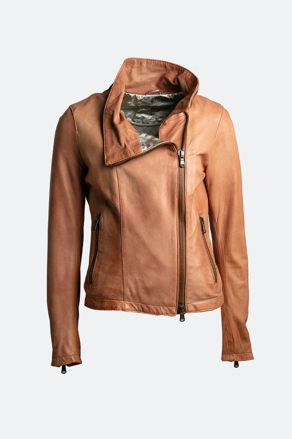 Sally Bis Collo Oro Cuoio giacca uomo 100% vera pelle Made in Italy - Barone Firenze