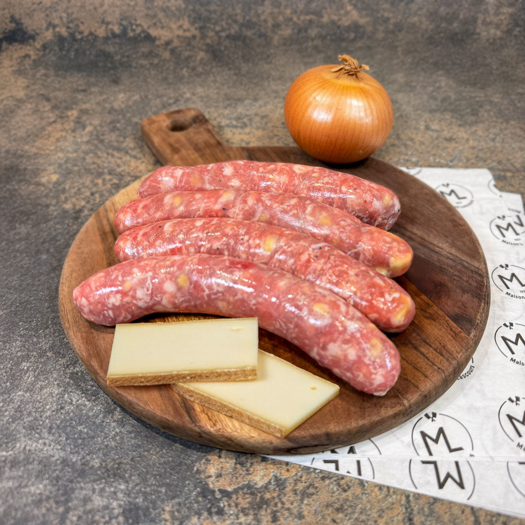 Saucisse Raclette aux Oignons Confits