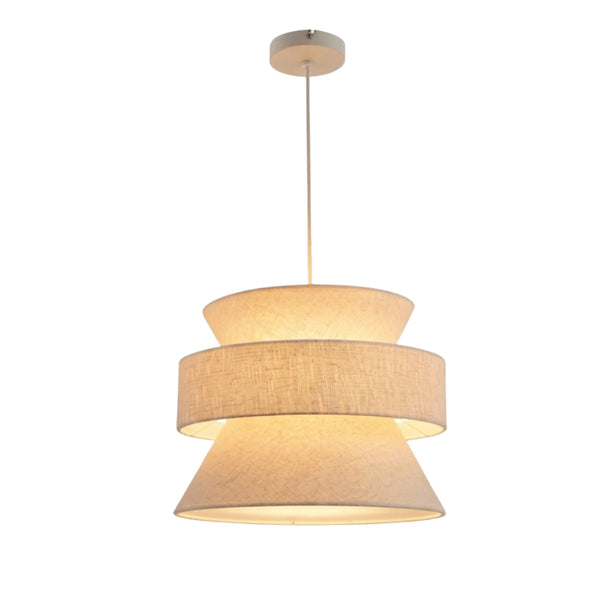 De Scarlisa hanglamp in beige voegt een warme, natuurlijke sfeer toe aan je interieur. Perfect voor een Japandi-stijl.