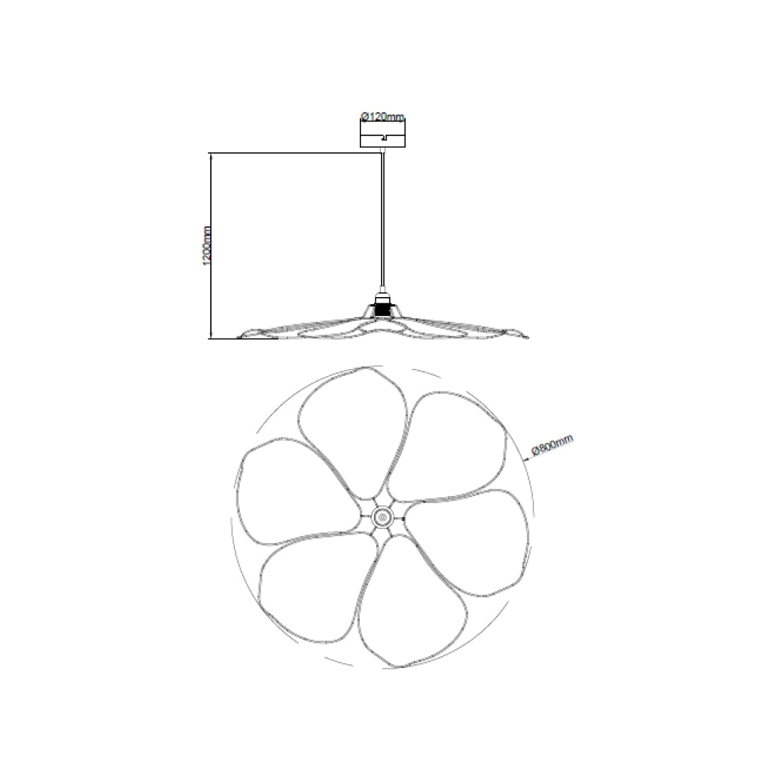 Detailweergave van de zwarte Corvo hanglamp. Perfect voor een bohemian sfeer in jouw interieur.
