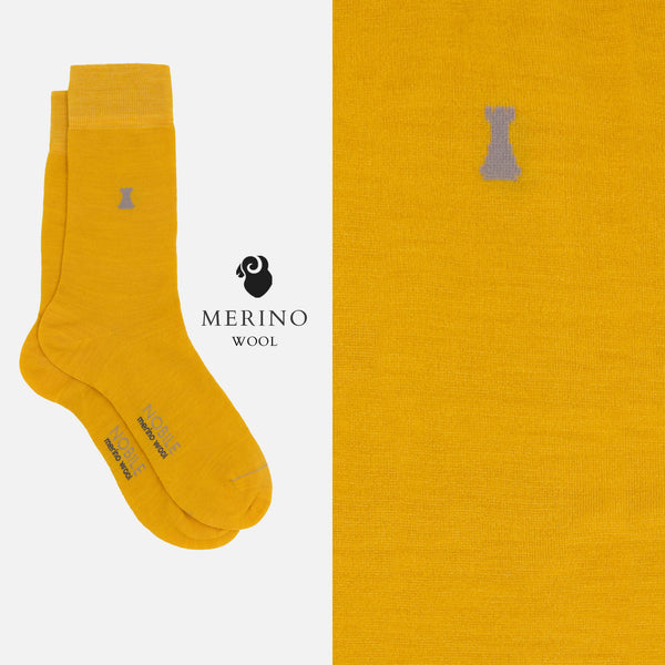 Box of 12 Pairs of Short Merino Wool Socks - Solid Color & Micro Rib