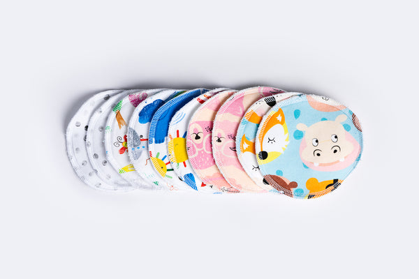 Waterproof Nursing Pads Set - 10 pcs - Colorful