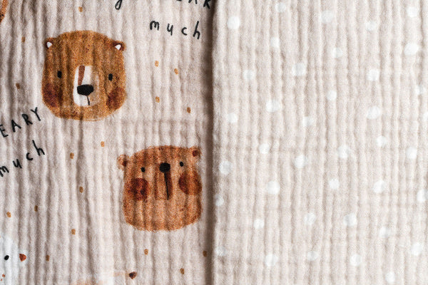 Premium Muslin Tetra Cloths 30x30cm – Set 3/1 - Love You Beary Much