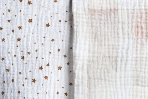 Premium muslin tetra cloths 30x30cm – Set 3/1 - Small brown stars