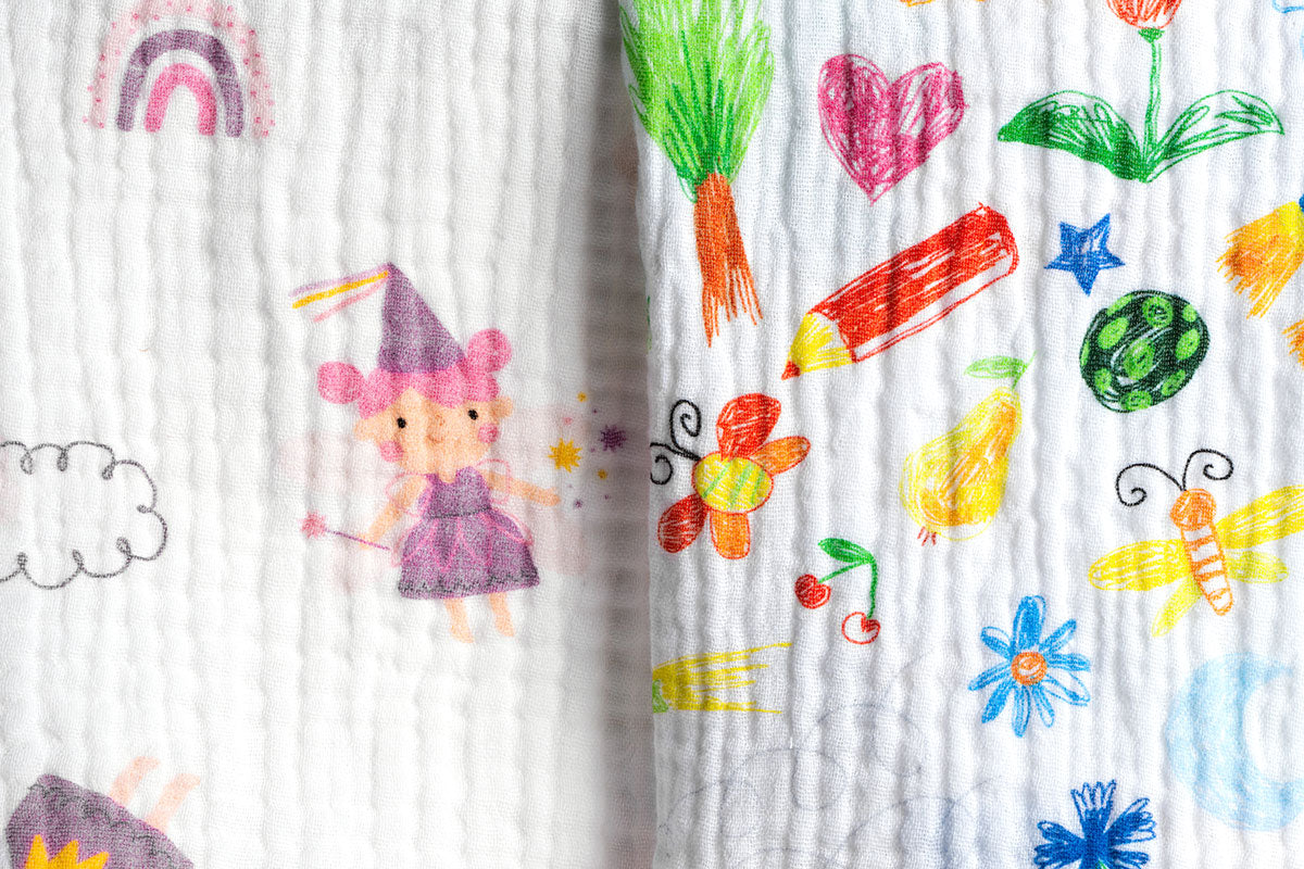 Premium Muslin Tetra Cloths 30x30cm – Set 3/1 - Villa and Drawing