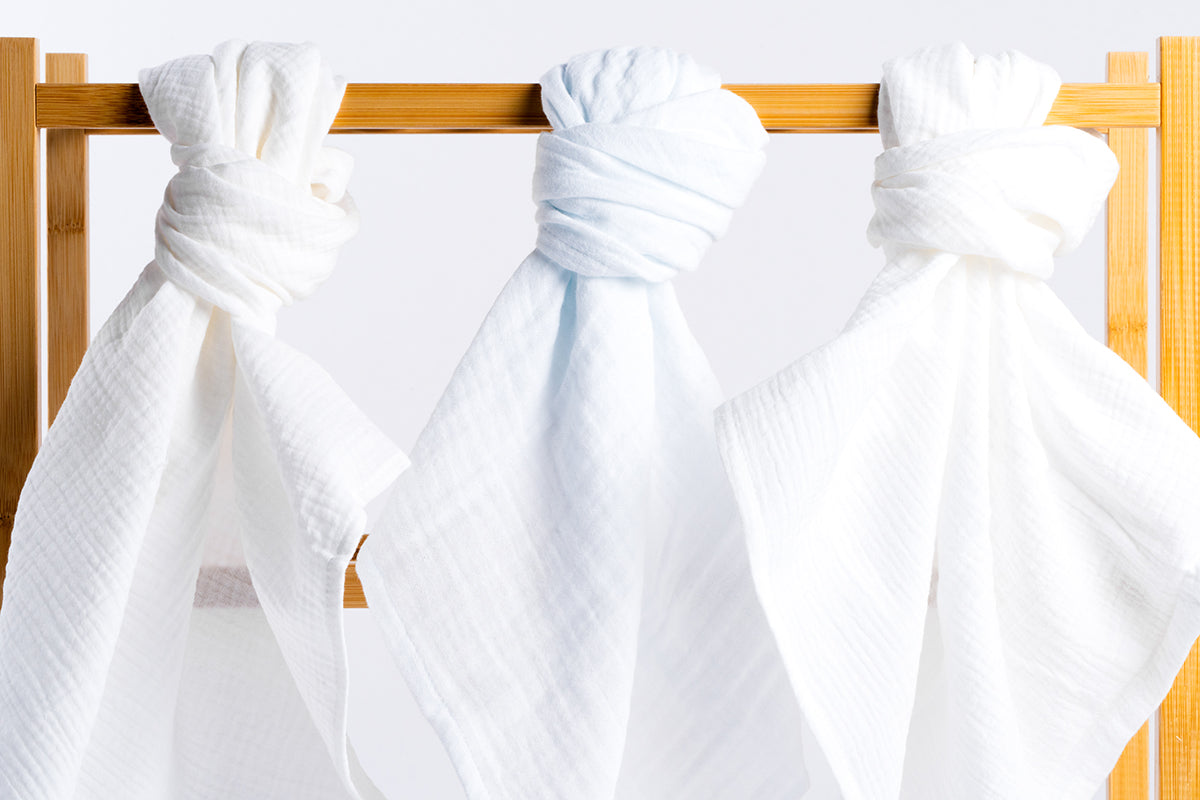 Set of children's premium muslin tetra diapers 65x65cm - Set 3/1 - White
