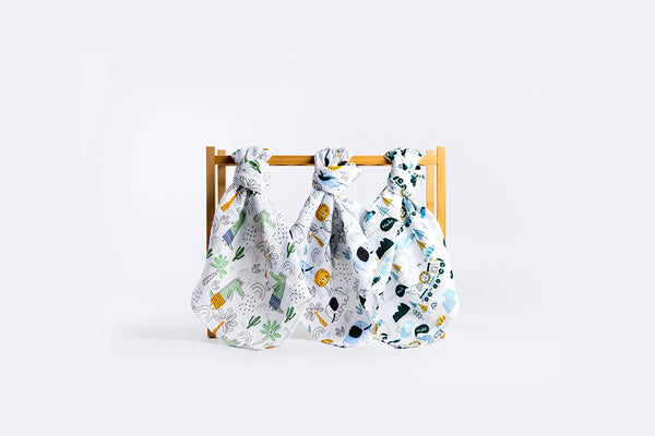 Set of Premium Muslin Tetra Baby Diapers 65x65cm - Set 3/1 - Animals