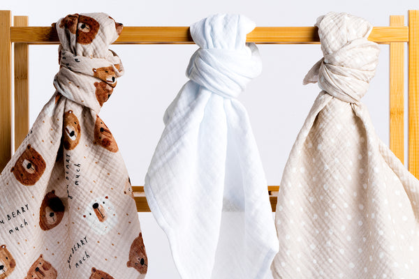 Set of Children's Premium Muslin Tetra Diapers 65x65cm - Set 3/1 - Love You Beary Much