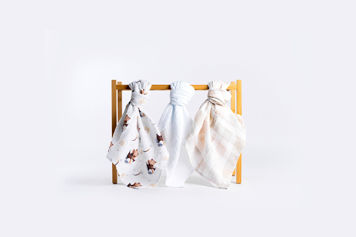 Set dječjih tetra pelena muslin premium 65x65cm - Set 3/1 - Medo u lađi