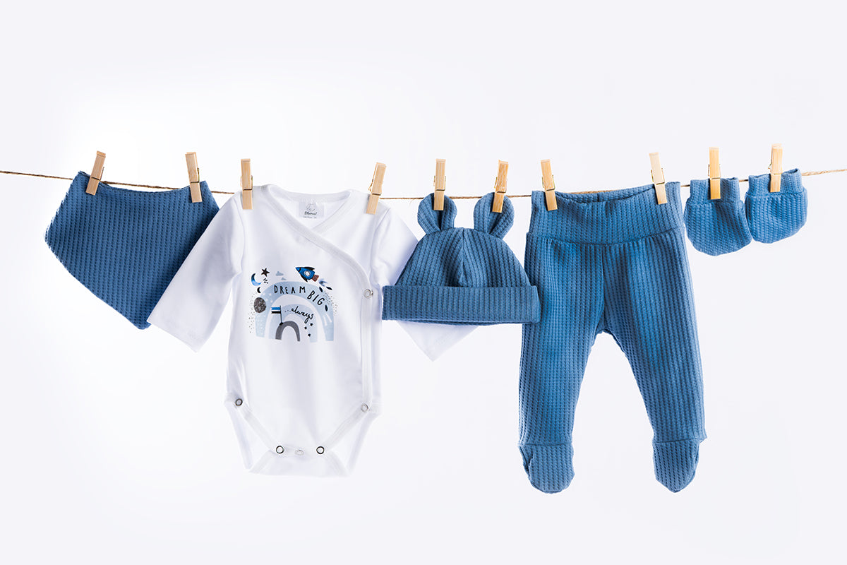 4-piece newborn set - Waffle - Rocket and Rainbow