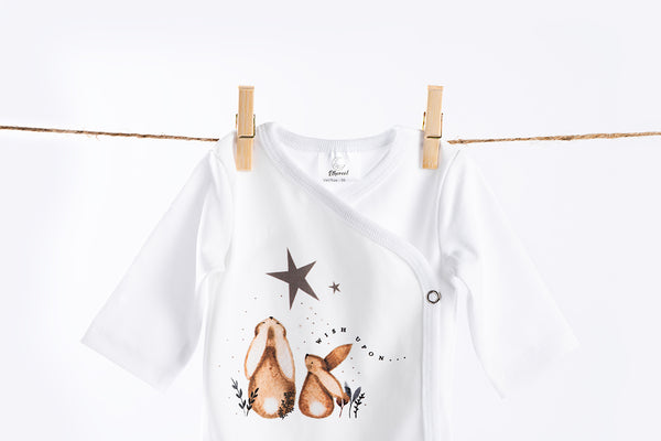 4-piece newborn set - Waffle - Bunnies and Stars