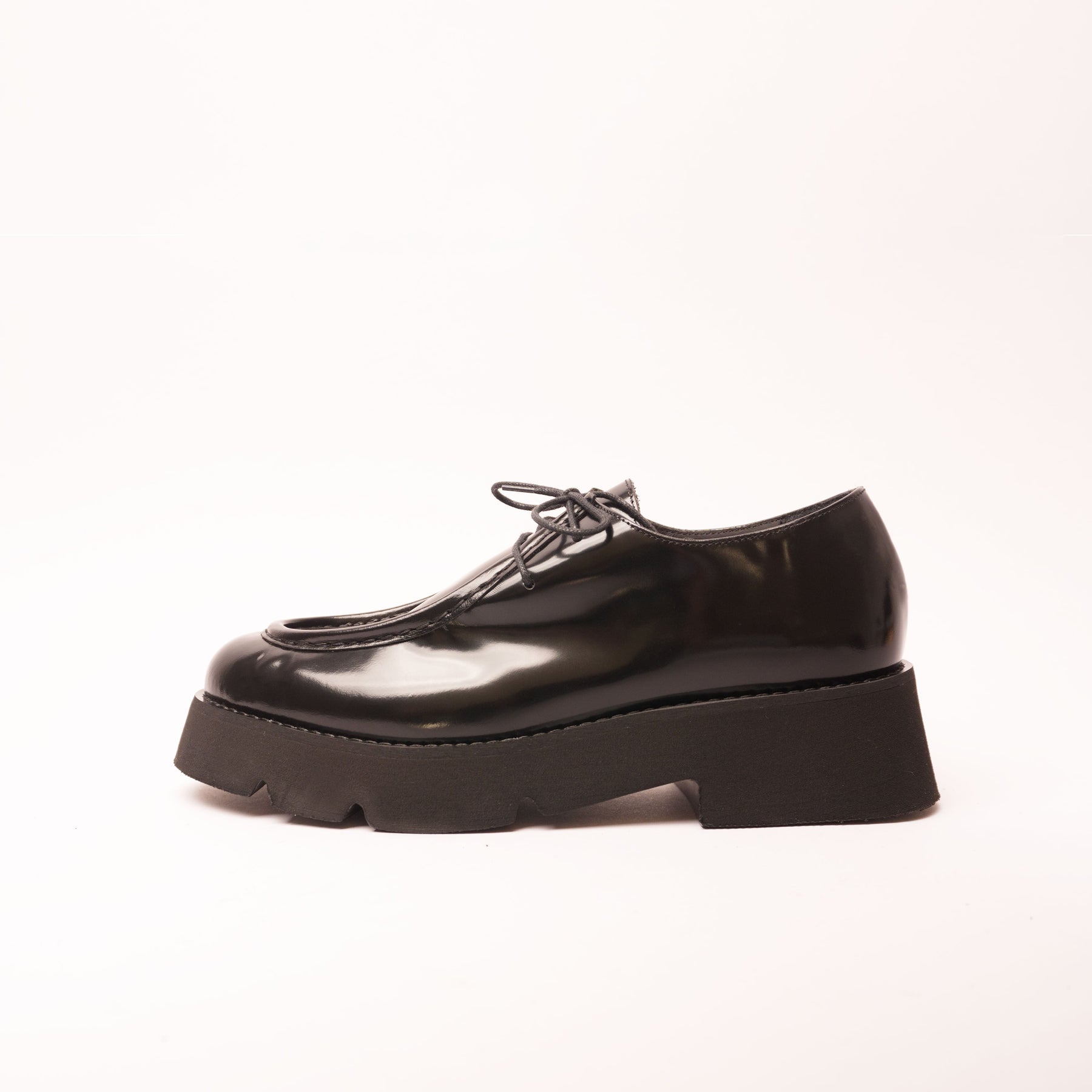 Sofia Black Lace-Up Loafer