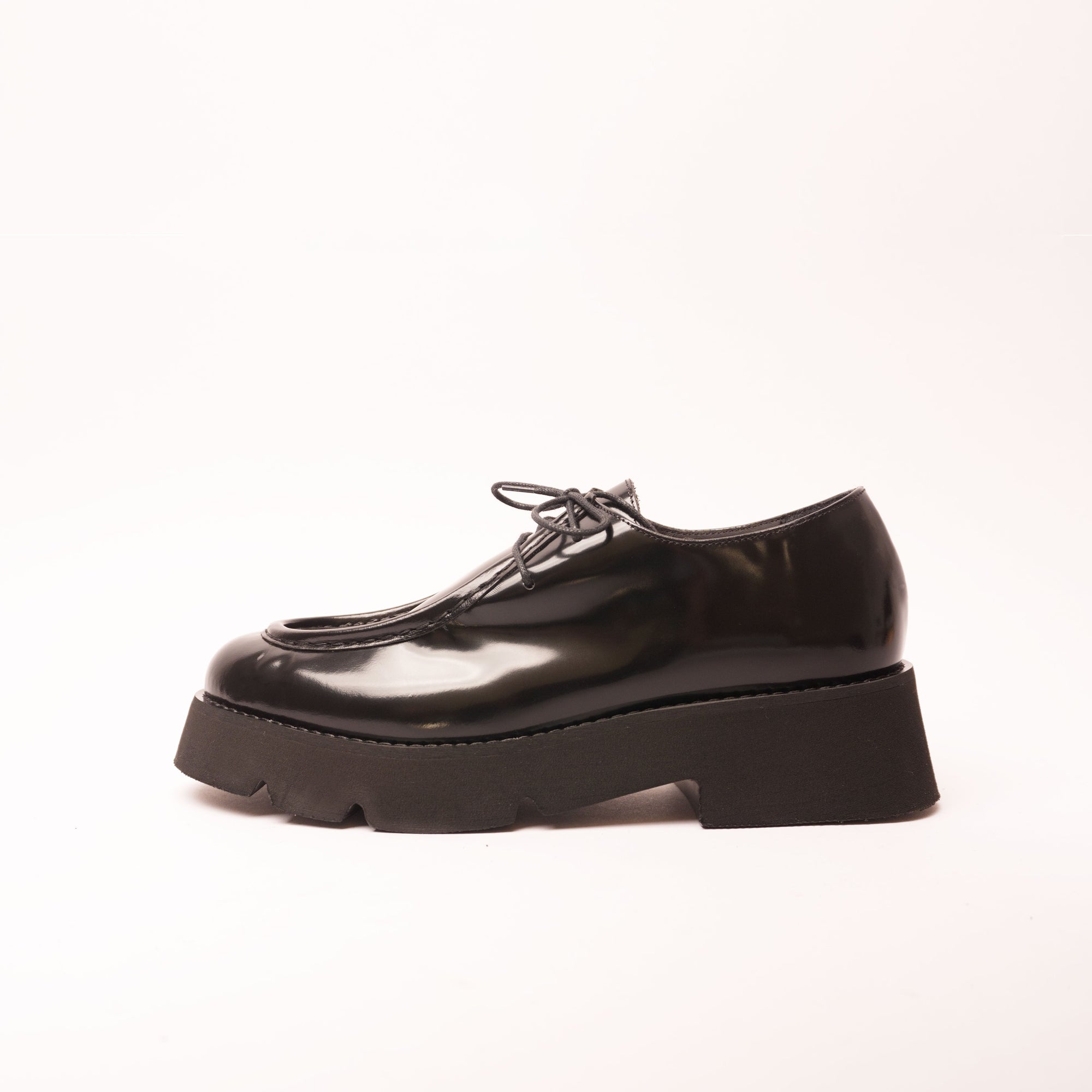 Sofia Black Lace-Up Loafer