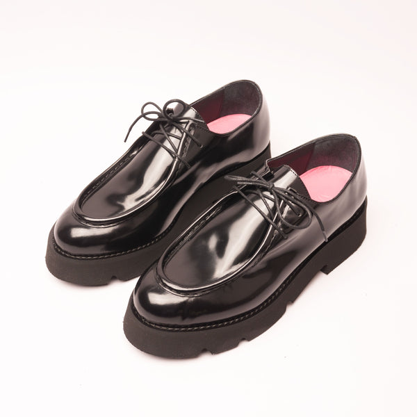 Sofia Black Lace-Up Loafer