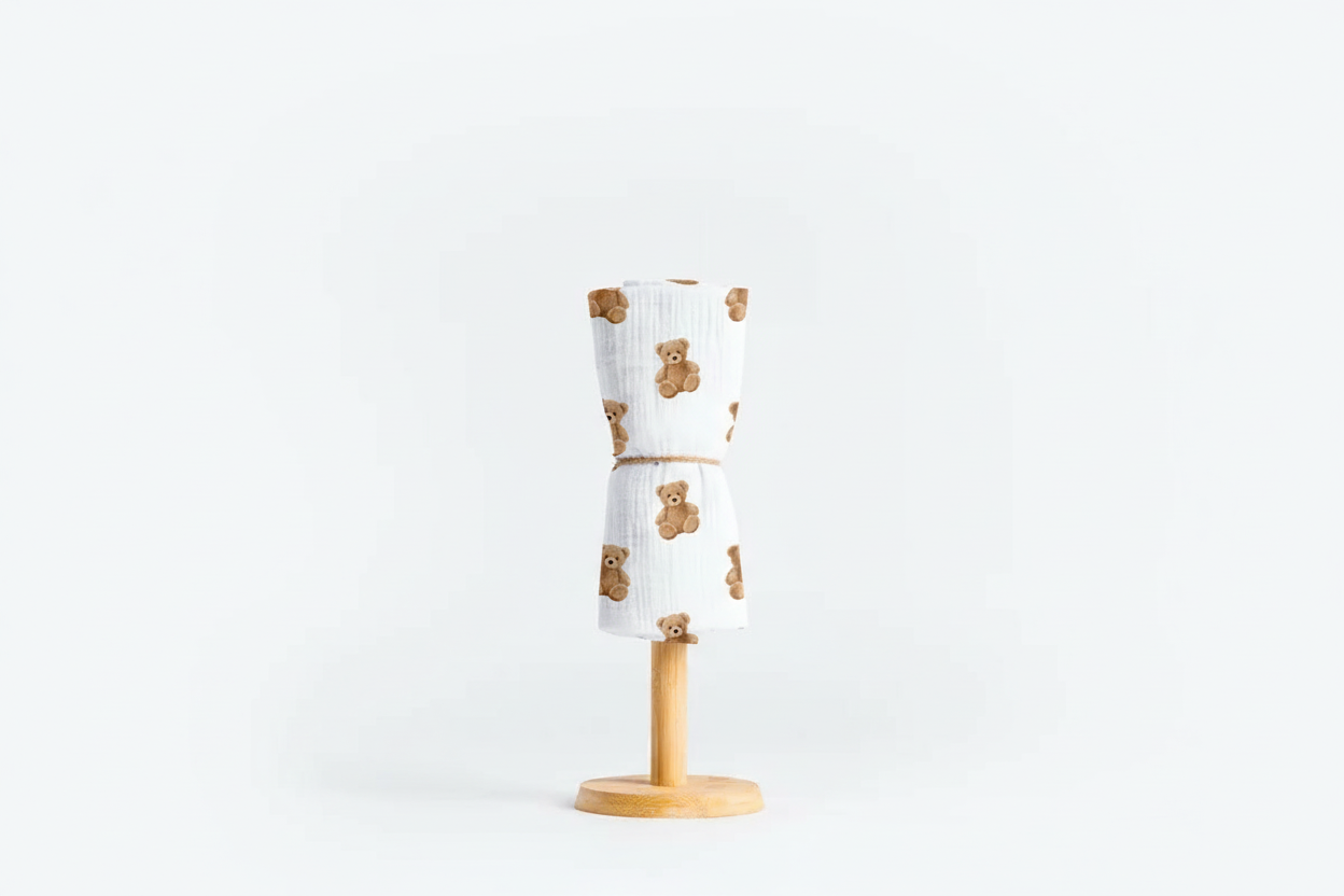 Children's Premium Muslin Tetra Diaper 65x65cm - Sweet Bear