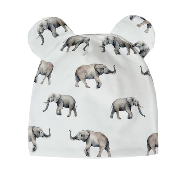 Two-Layer Hat with Ears - Elephants