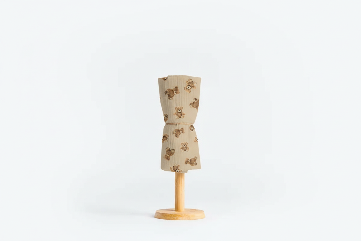 Children's Premium Muslin Tetra Diaper 65x65cm - Brown Bear