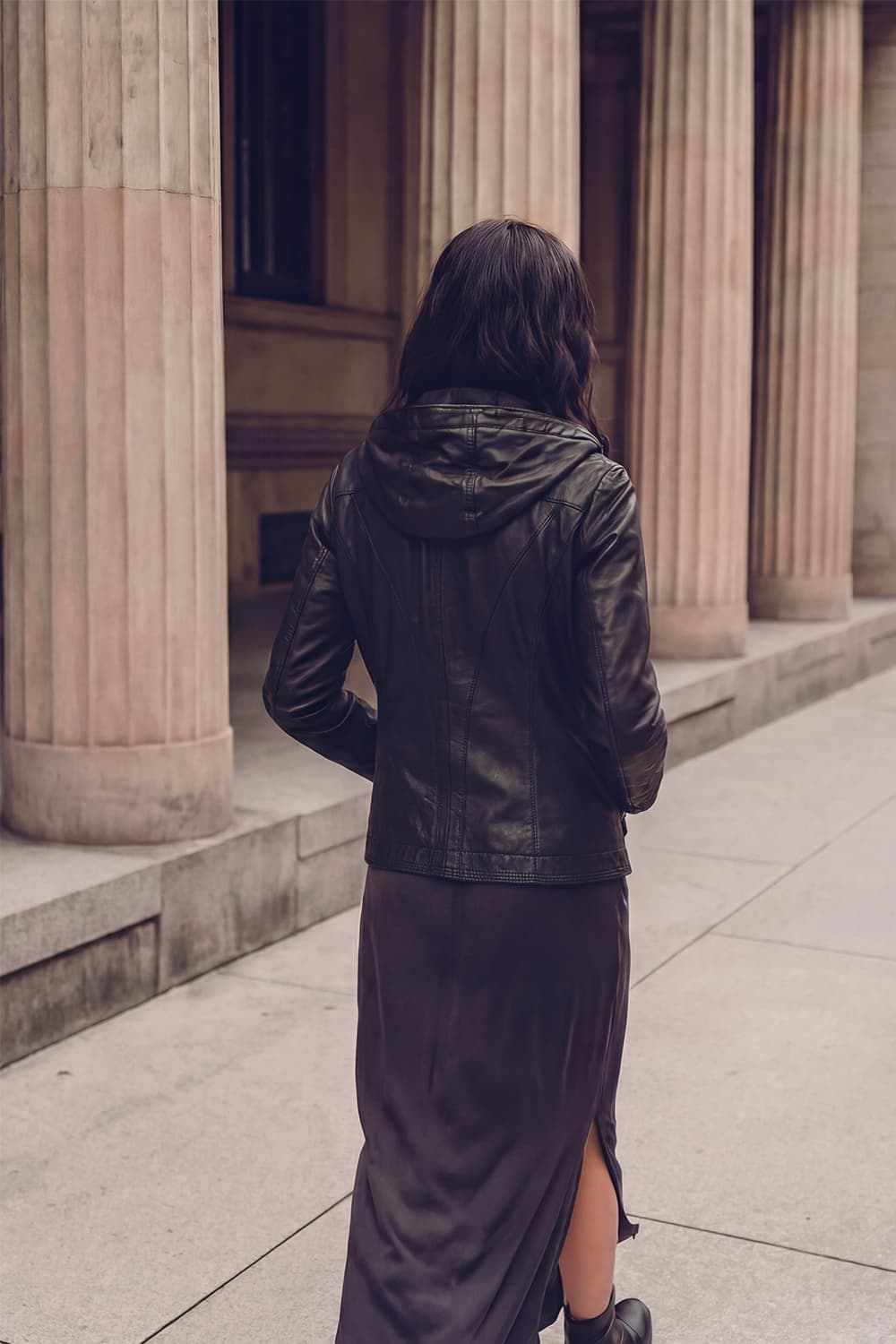 Sofia con Cappuccio giacca donna 100% vera pelle Made in Italy - Barone Firenze