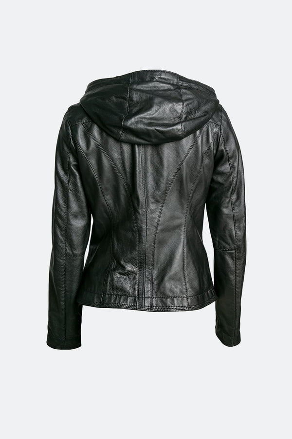 Sofia con Cappuccio giacca donna 100% vera pelle Made in Italy - Barone Firenze